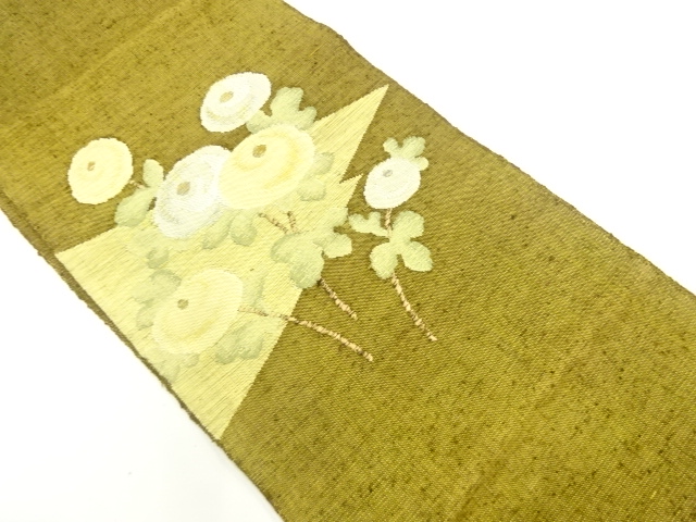 JAPANESE NAGOYA OBI / TSUMUGI / WOVEN KIKU